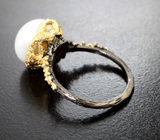Серебряное кольцо с жемчужиной 3 карата