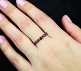 Превосходное серебряное кольцо с рубинами