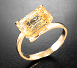 Золотое кольцо с ярким золотистым коллекционным империал топазом 4,96 карата