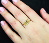 Золотое кольцо с ярким золотистым коллекционным империал топазом 4,96 карата
