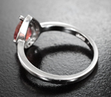 Чудесное серебряное кольцо с розовым турмалином и сапфирами