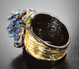 Серебряное кольцо с кристаллами висмута 60,51 карата