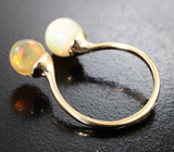 Золотое кольцо с кристаллическими эфиопскими опалами 2,59 карата