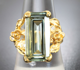 Серебряное кольцо с зеленым аметистом 6,87 карата