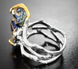 Серебряное кольцо с кристаллами висмута 52,5 карата