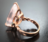 Серебряное кольцо с розовым кварцем 21,28 карата и хризопразом