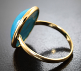 Золотое кольцо с насыщенной бирюзой с крупными включениями пирита 9,66 карата