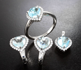 Романтичный серебряный комплект с голубыми топазами