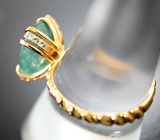 Золотое кольцо с медьсодержащим турмалином 4,98 карата и сапфирами