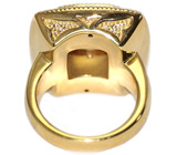 Высокий перстень с золотистым цитрином Золото