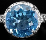 Кольцо с ярким голубым топазом и сапфирами Серебро 925