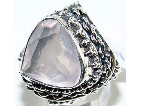 Кольцо с розовым кварцем Серебро 925