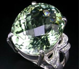 Кольцо с роскошным зеленым аметистом и цирконами Серебро 925
