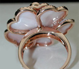 Фантастическое кольцо с розовым перламутром и бриллиантами от "SP" Золото