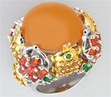 Кольцо с оранжевым опалом Серебро 925