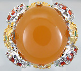 Кольцо с оранжевым опалом Серебро 925
