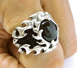 Перстень "Адское Око" с диопсидом и кожей ската Серебро 925