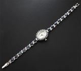 Часы с синими сапфирами на серебряном браслете со звездчатыми сапфирами Серебро 925