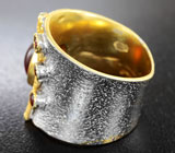 Серебряное кольцо cо спессартином и мозамбикскими гранатами Серебро 925