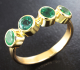Золотое кольцо с уральскими изумрудами 1,44 карата Золото