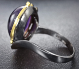 Серебряное кольцо со сливовым аметистом и цаворитами Серебро 925