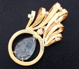 Золотой двусторонний кулон с уральскими александритами 4,06 карата и бриллиантами Золото