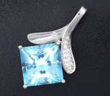 Чудесный серебряный кулон с голубым топазом Серебро 925