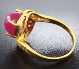 Яркое серебряное кольцо с рубином и пурпурно-розовыми сапфирами Серебро 925
