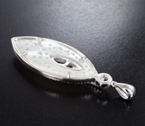 Оригинальный серебряный кулон с аметистом и резным перламутром Серебро 925
