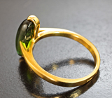 Золотое кольцо с зеленым турмалином 2,74 карата Золото