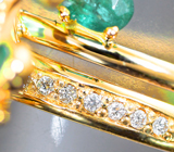 Авторское золотое кольцо «Изумрудный фейерверк» с уральскими изумрудами 12,61 карата и бриллиантами Золото
