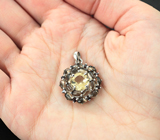 Серебряный кулон с цитрином, дымчатым кварцем и альмандинами гранатами Серебро 925