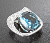 Стильный серебряный комплект с насыщенно-синими топазами Серебро 925
