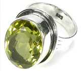 Кольцо с цитрином "зеленое золото" Серебро 925